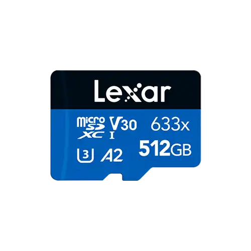 Lexar High-Performance 633x 512GB MicroSDXC UHS-I Memory Card with Adapter