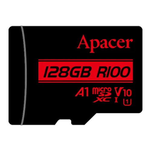 Apacer R100 MicroSDXC UHS-I U1 V10 128GB Class-10 Memory Card with Adapter-IOSBD
