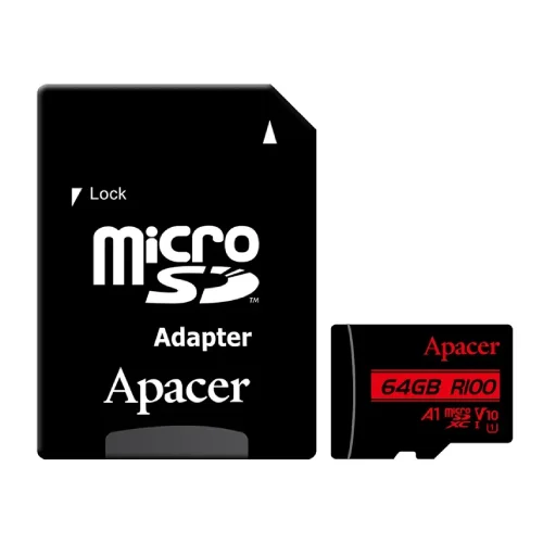 Apacer R100 MicroSDXC UHS-I U1 V10 A1 64GB Class-10 Memory Card with Adapter-IOSBD