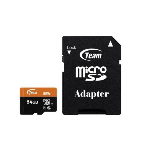TEAM 64GB MicroSDHC/SDXC UHS-I U1 C10 Memory Card with Adapter-IOSBD