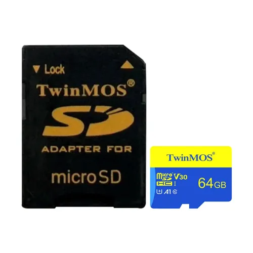Twinmos 64GB MicroSDHC U3 Class 10 V30 A1 Memory Card-IOSBD