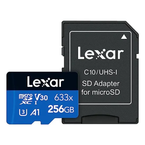 Lexar High-Performance 633x 256GB MicroSDXC UHS-I Memory Card with Adapter-IOSBD