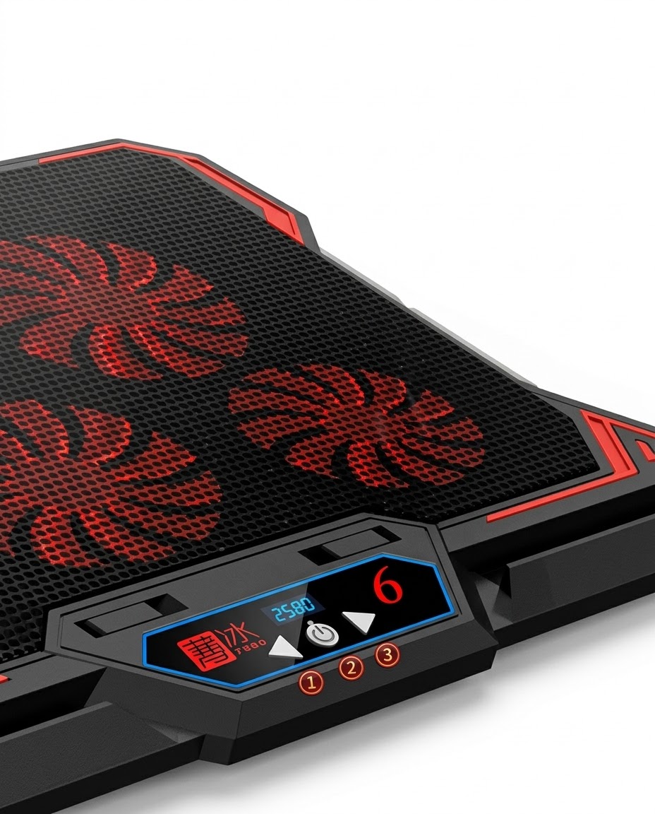 HXSJ Coolcold K38 6-Fan Gaming Laptop Cooling Pad