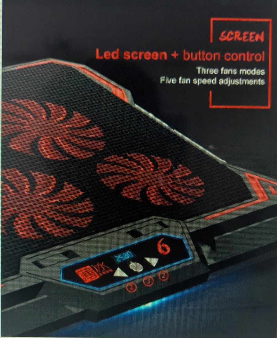 HXSJ Coolcold K38 6-Fan Gaming Laptop Cooling Pad